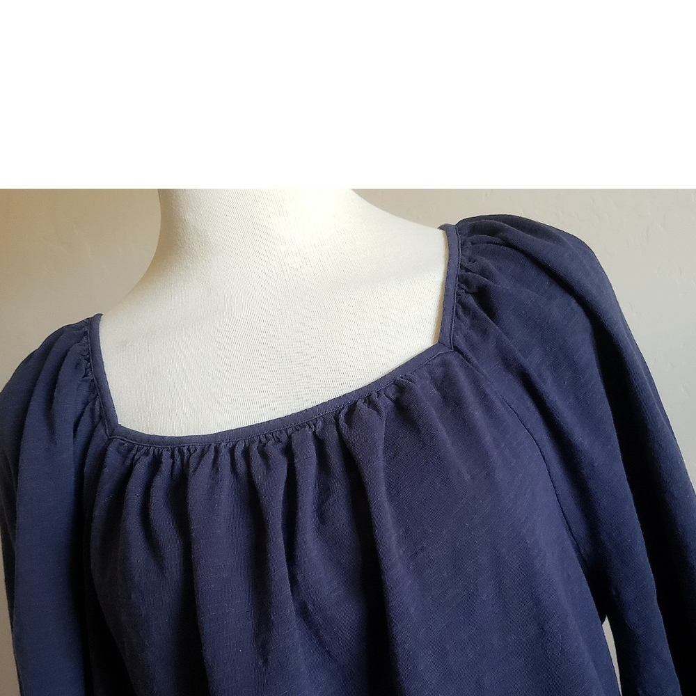 Boden Navy Top Balloon Sleeve Casual Flowy Comfy Y2K Pullover Womens Sz. L - Picture 4 of 10